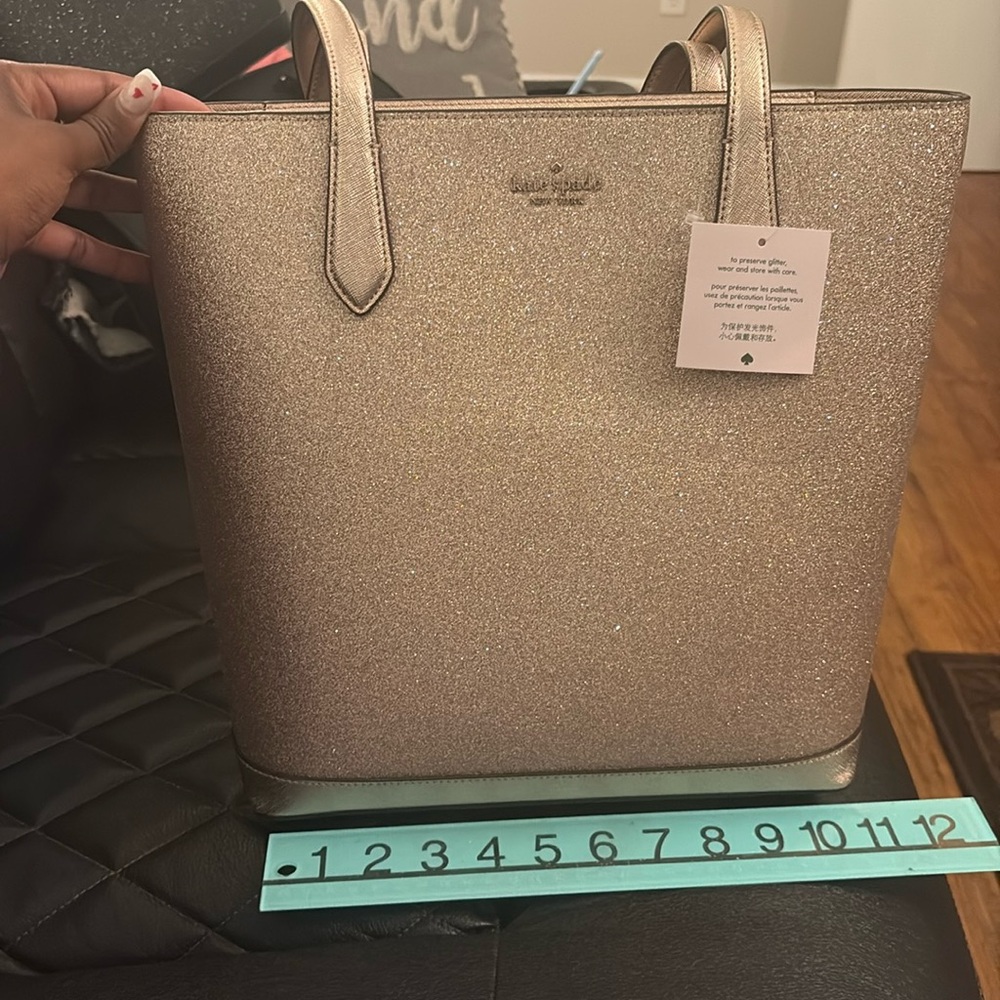 Tote rose gold tinsel glitter